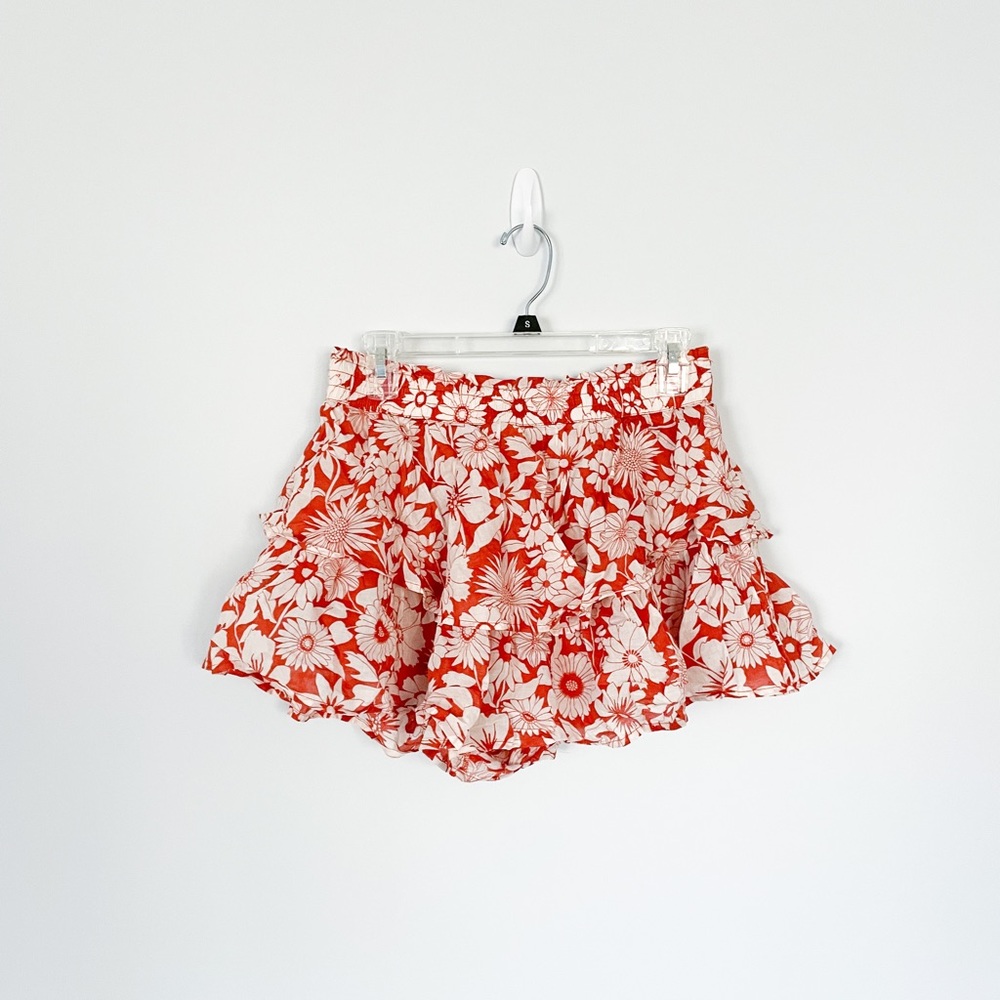 American Eagle Floral Ruffle Skort